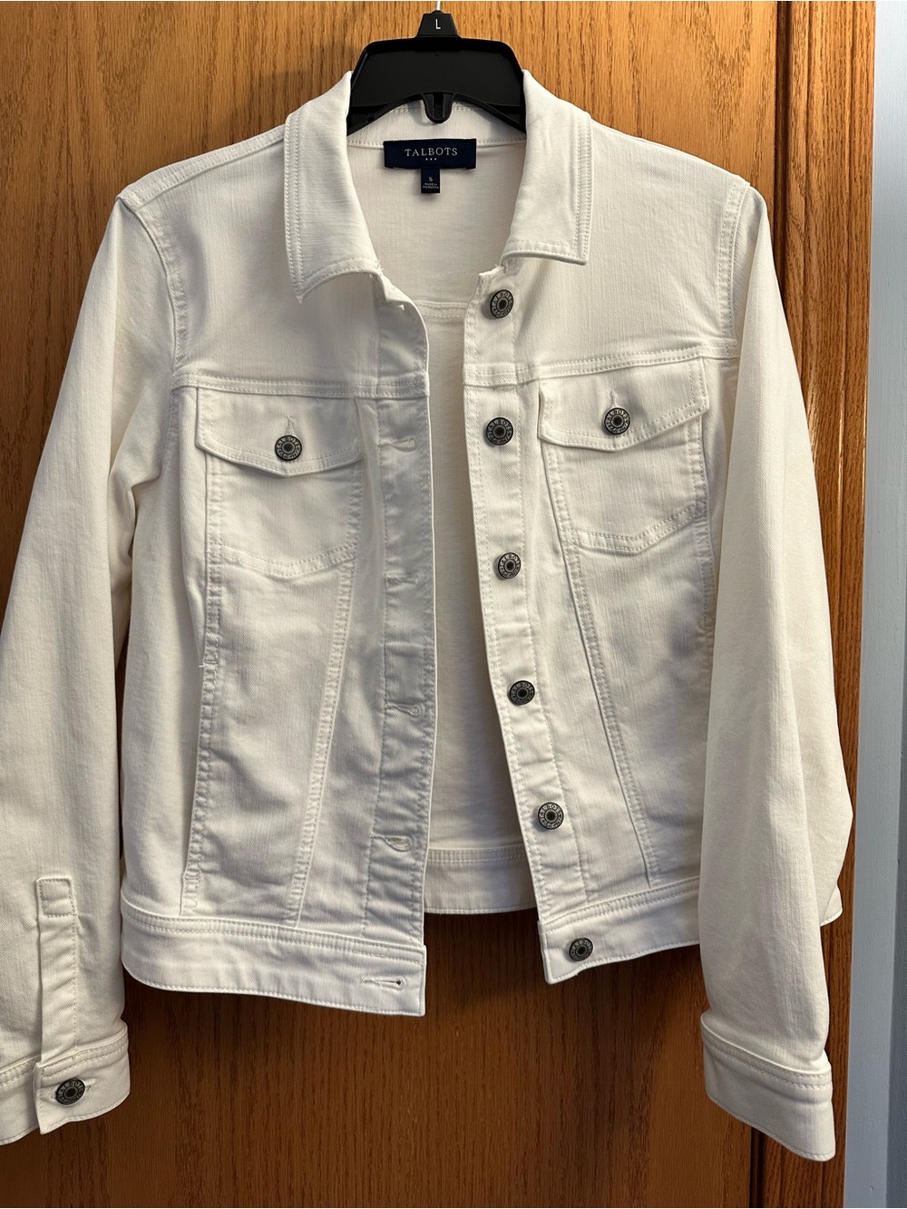 Talbots Off-White Denim Jacket with Button Front - Picture 1 of 5